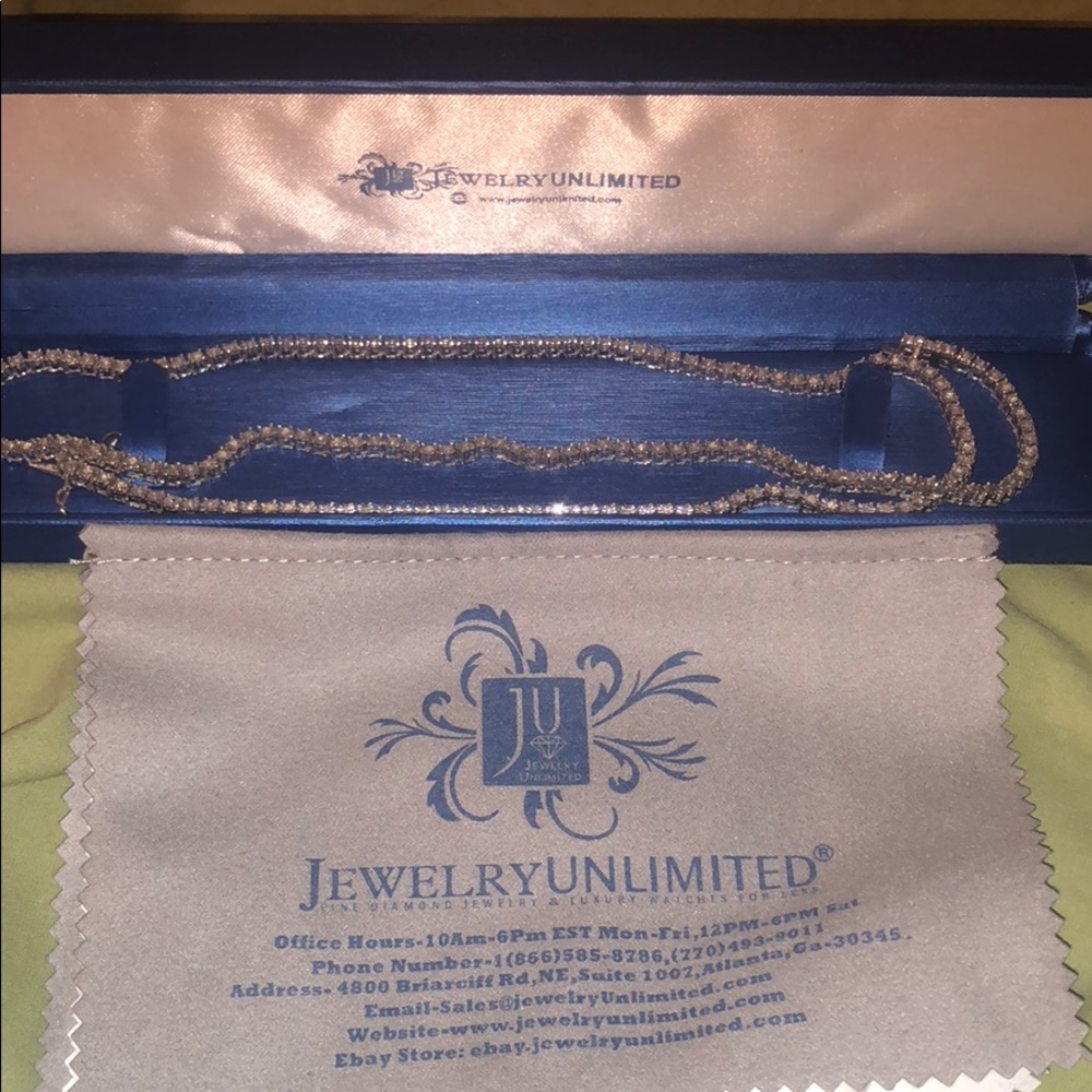 1 row diamond white gold tennis chain necklace